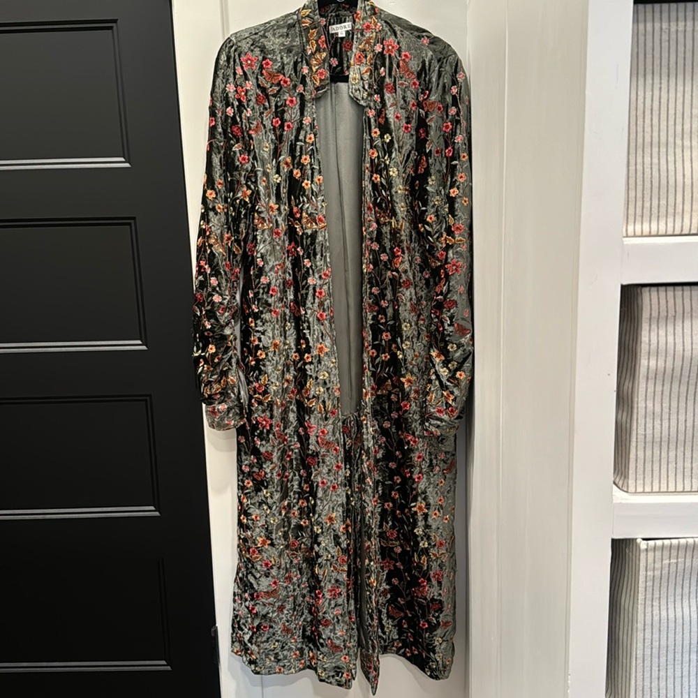Beautiful full length crush velvet jacket